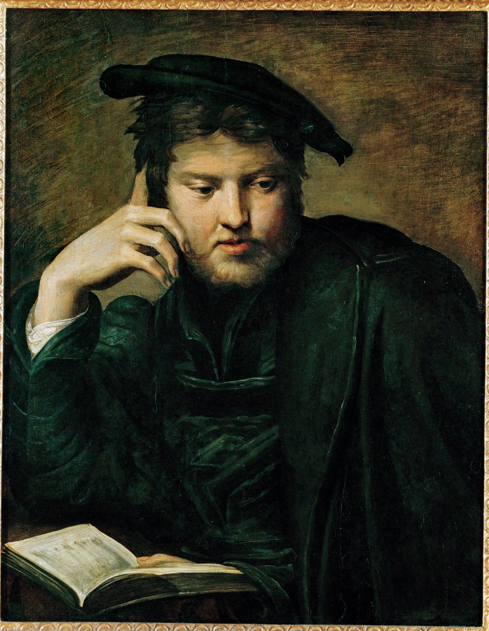 Mand med bog, tidligt arbejde ... af Parmigianino (1503 40)