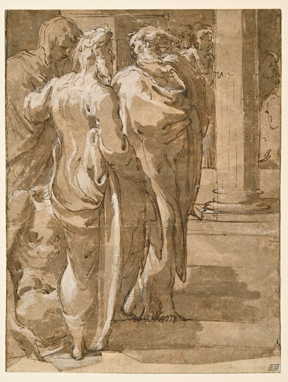 Helbredelse af den lamme mand (?) af Parmigianino
