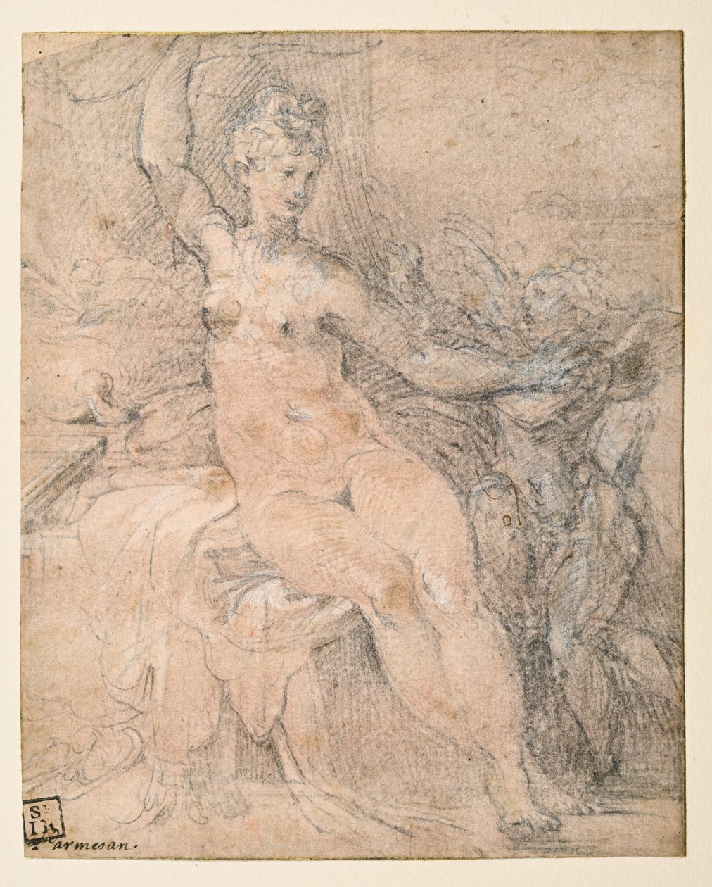 Venus afvæbner Amor af Parmigianino