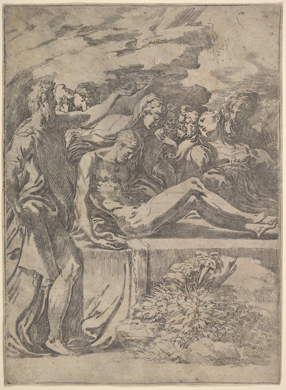 Begravelse, ca. 1527-30. af Parmigianino