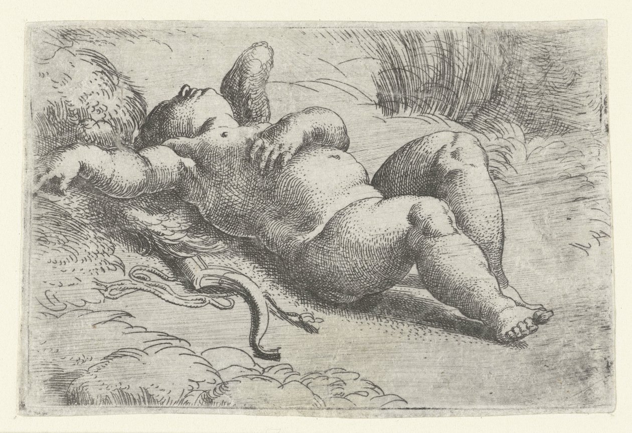 sovende amor af Parmigianino