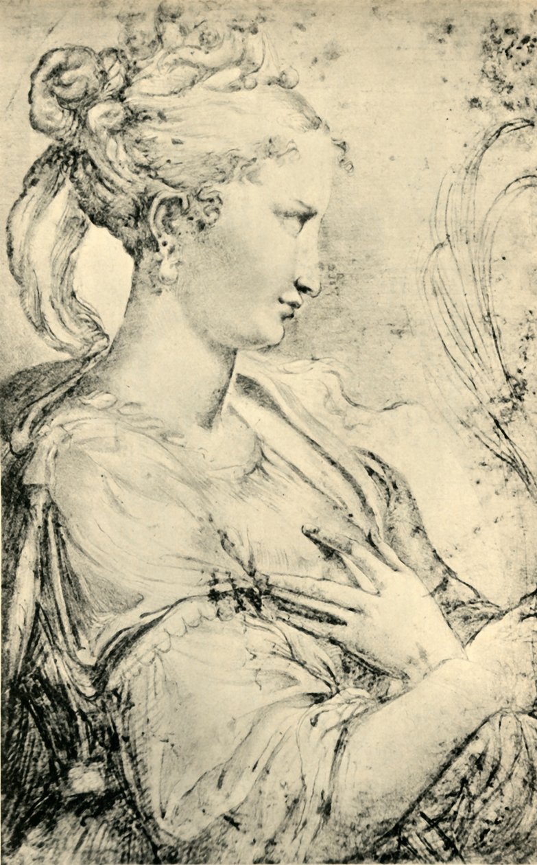 Studie af Saint Catherine, c1530-1540, 1943. af Parmigianino