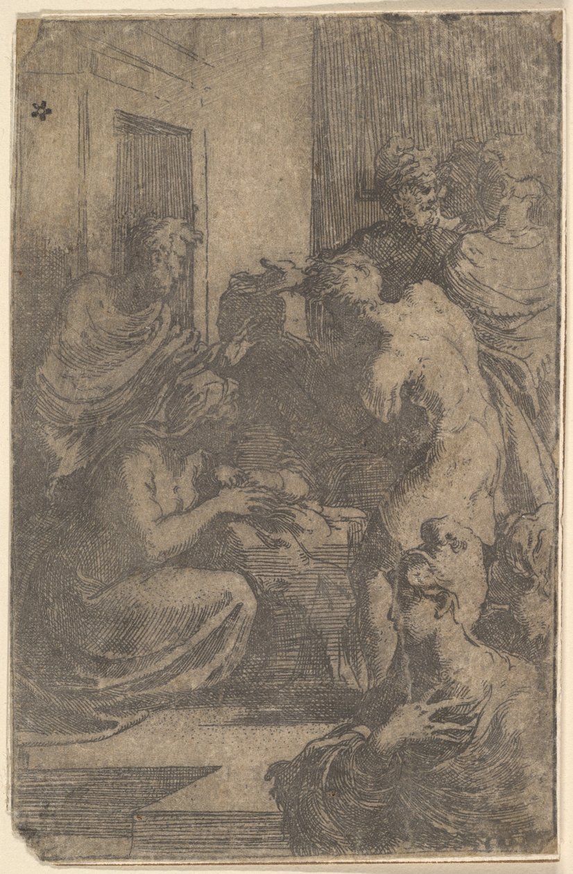 Fødselen, ca. 1527-30. af Parmigianino