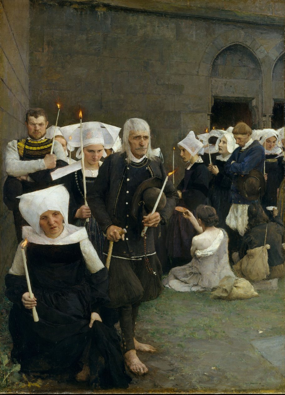Benådningen i Bretagne, 1886 af Pascal Adolphe Jean Dagnan Bouveret