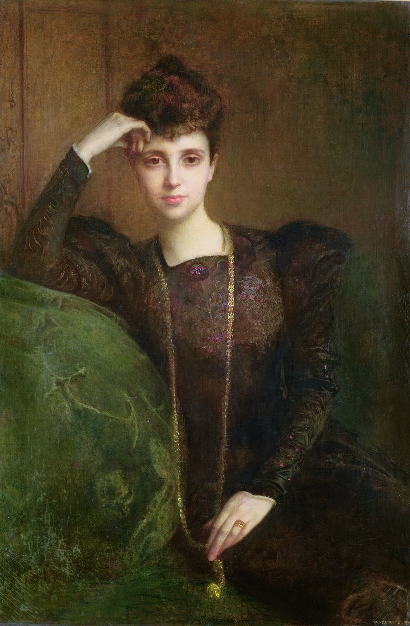 Portræt af en ung kvinde, ca. 1900 af Pascal Adolphe Jean Dagnan Bouveret
