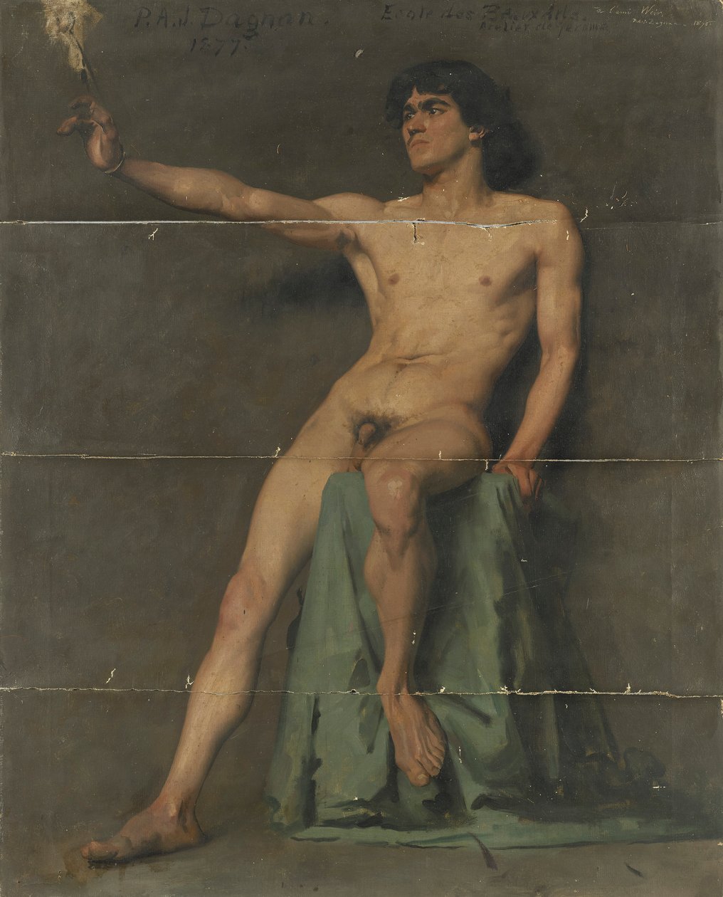 Mandlig nøgenstudie af Pascal Adolphe Jean Dagnan Bouveret