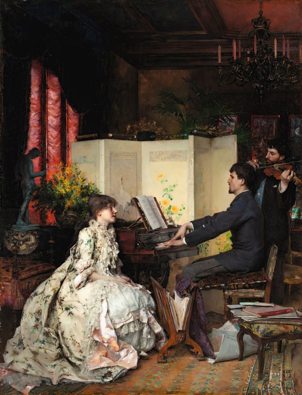 Duetten, 1883. af Pascal Adolphe Jean Dagnan Bouveret