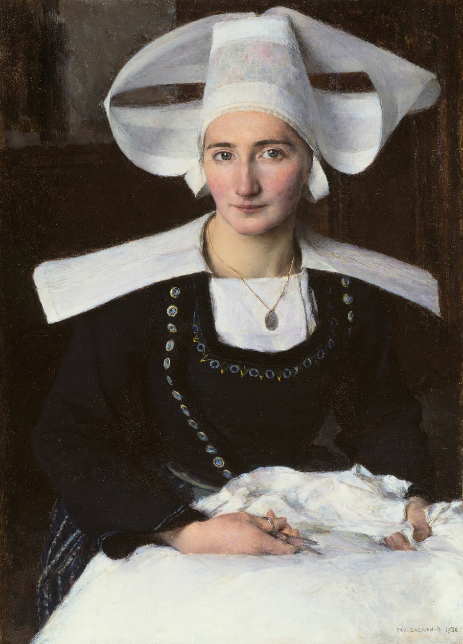 Kvinde fra Bretagne, 1886. af Pascal Adolphe Jean Dagnan Bouveret