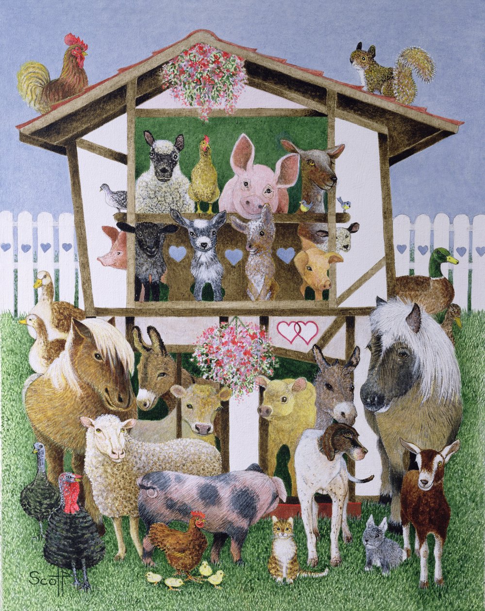 Animal Playhouse (olie på lærred) af Pat Scott