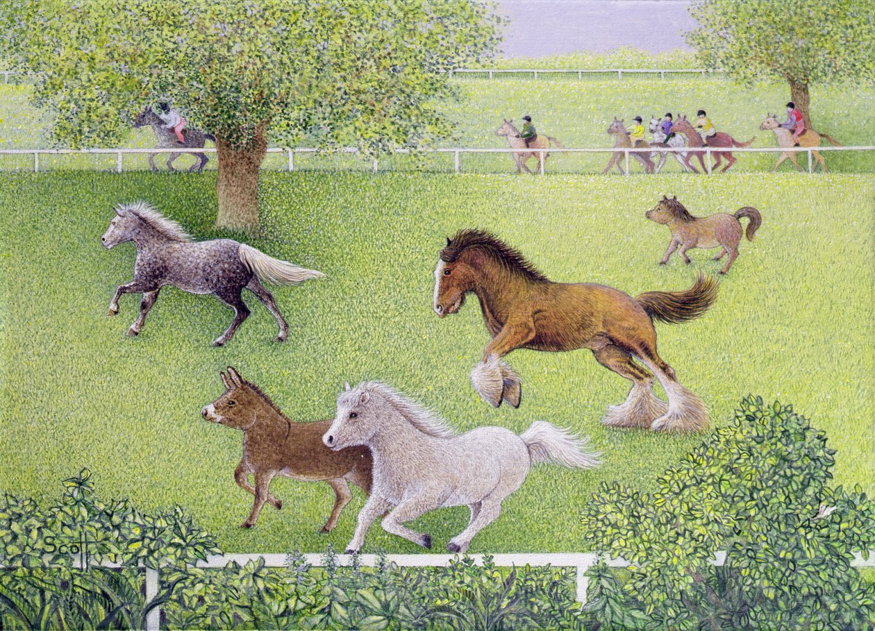 On the Gallop (olie på lærred) af Pat Scott