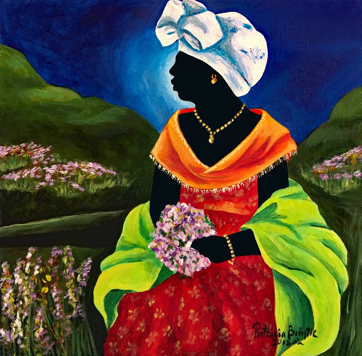 Lisabelle, 2018 (akryl på træ) af Patricia Brintle