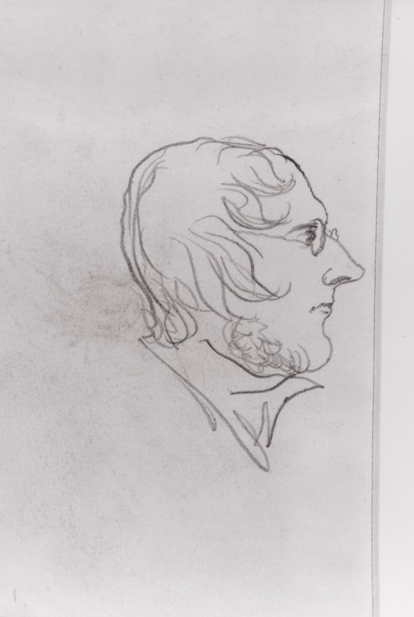 Selvportræt i profil af Patrick Branwell Bronte