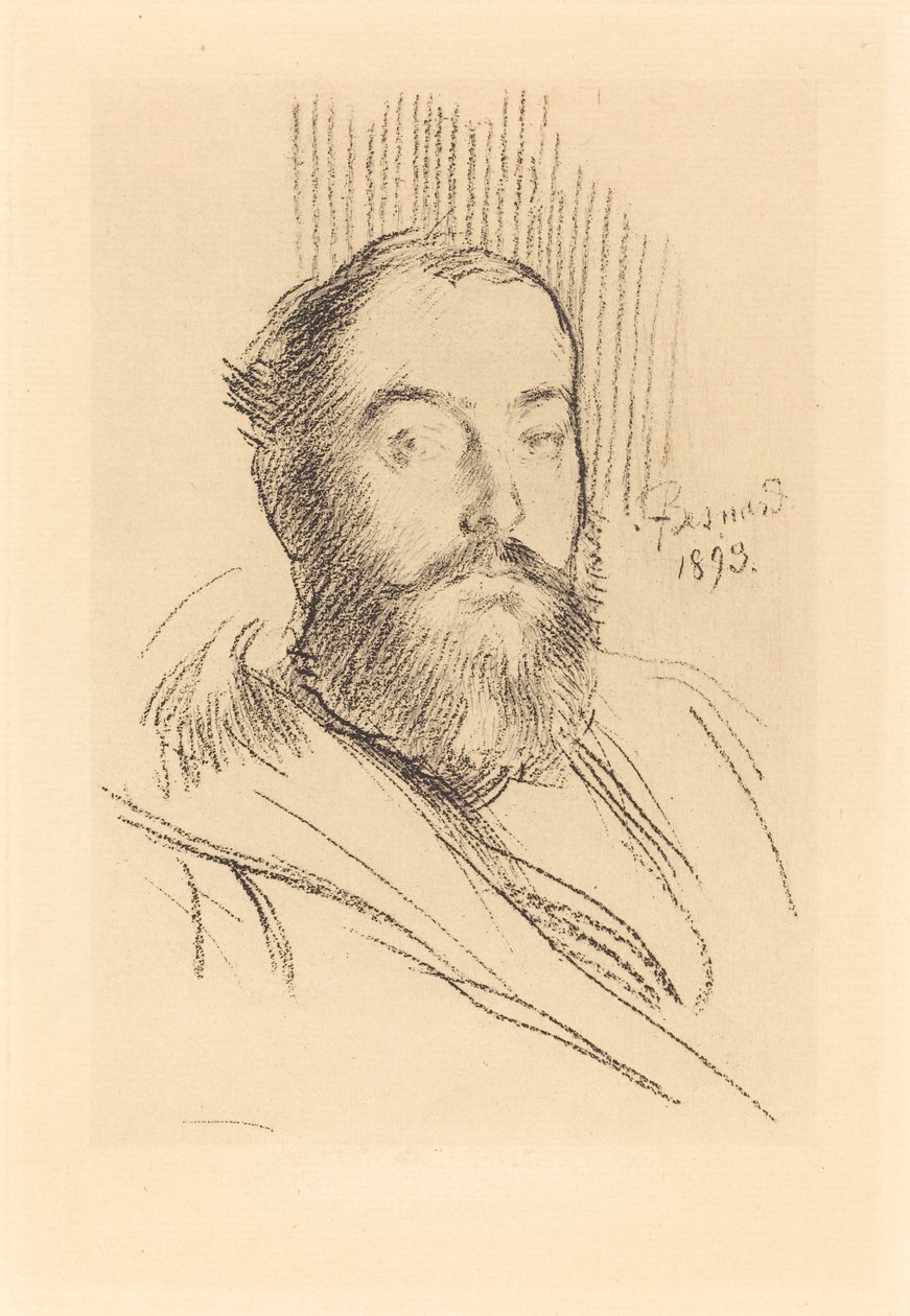 Selvportræt, 1893 (kollotype i sort på cremefarvet papir) af Paul Albert Besnard