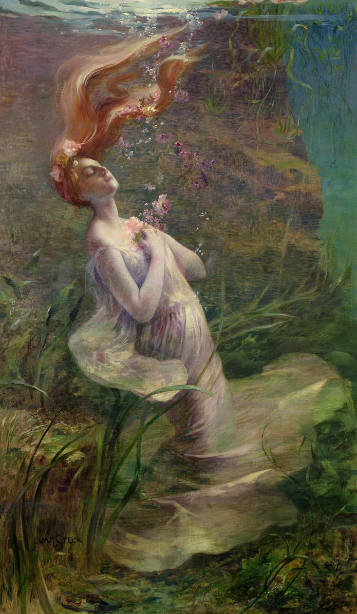 Ophelia Drowning, 1895 af Paul Albert Steck