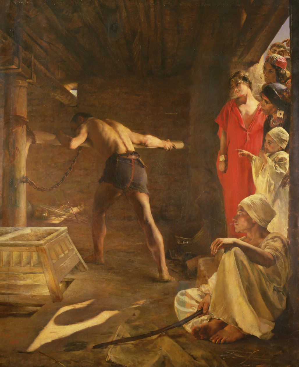 Samson Turning the Philistines Millstone, 1887 af Paul Alexander Alfred Leroy