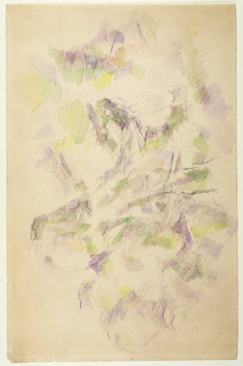 Undersøgelse for træer (blyant og wc) af Paul Cézanne