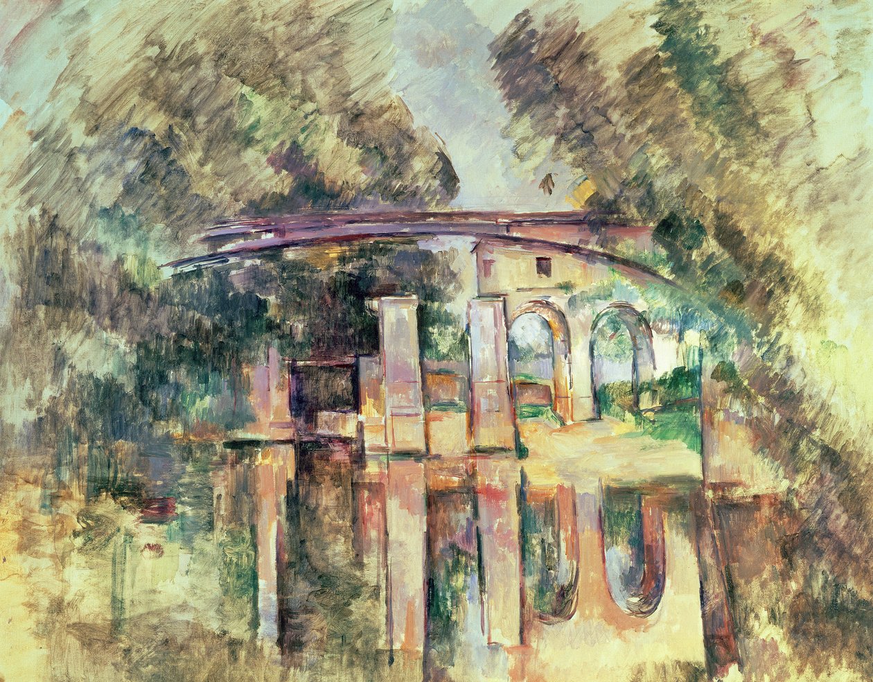 Akvædukten og slusen, ca. 1888-90 af Paul Cézanne