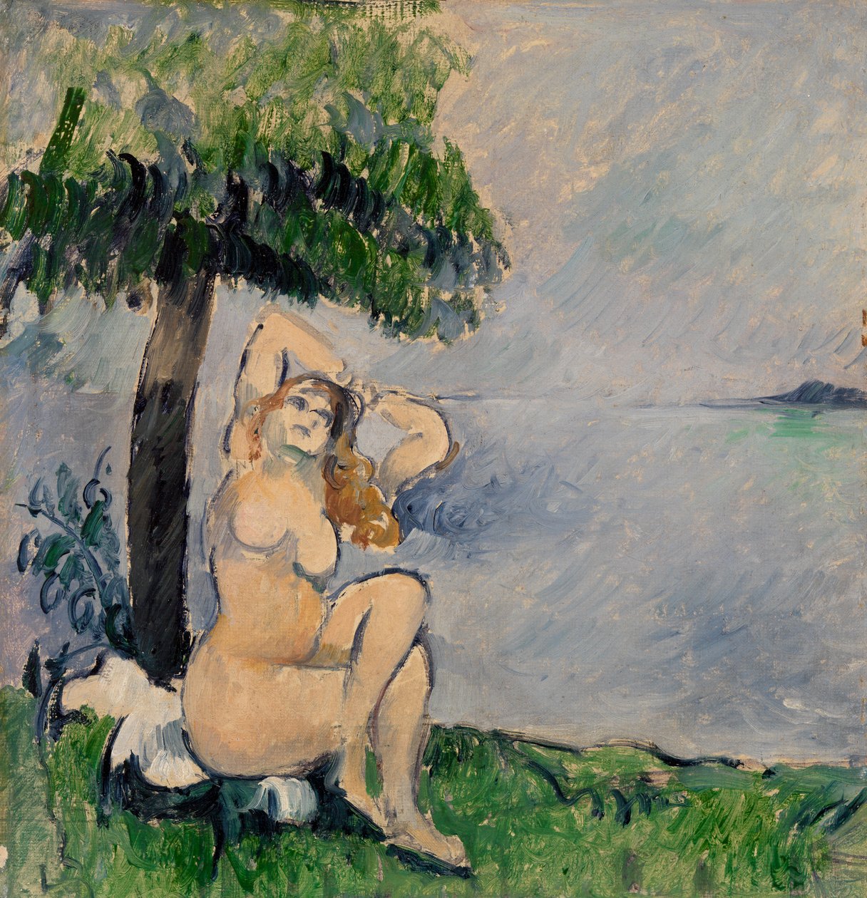 Bader ved Strandkanten, c.1875 af Paul Cézanne
