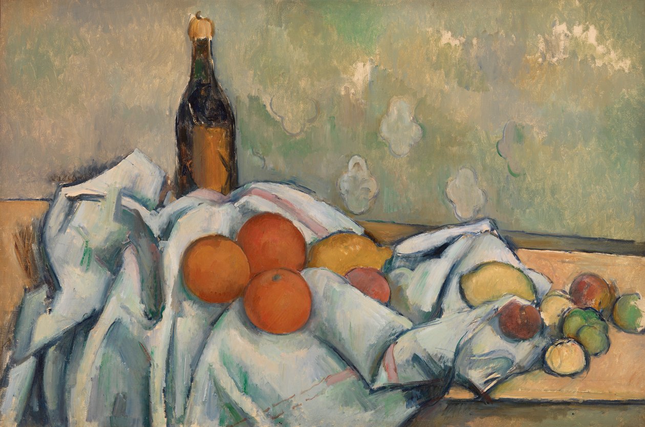Flaske og frugter, c.1890 af Paul Cézanne