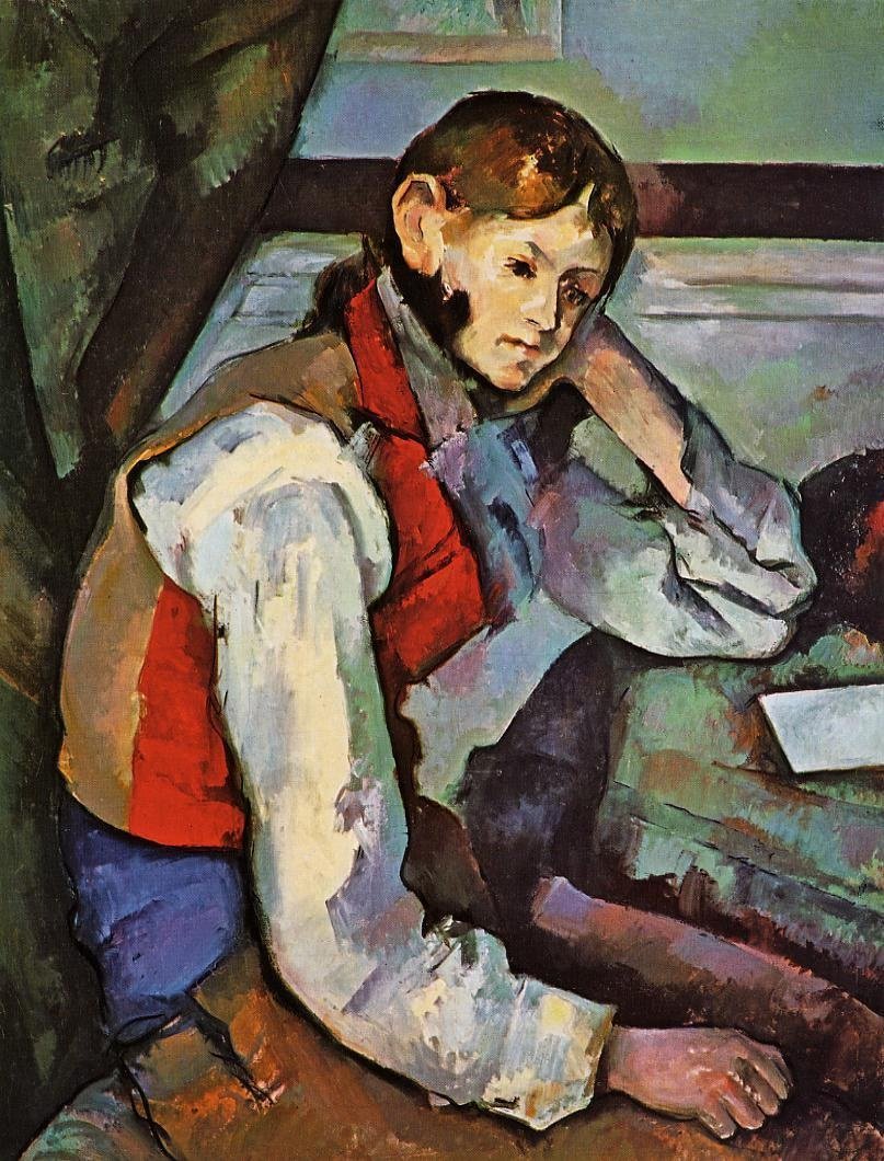 Dreng i en rød vest af Paul Cézanne
