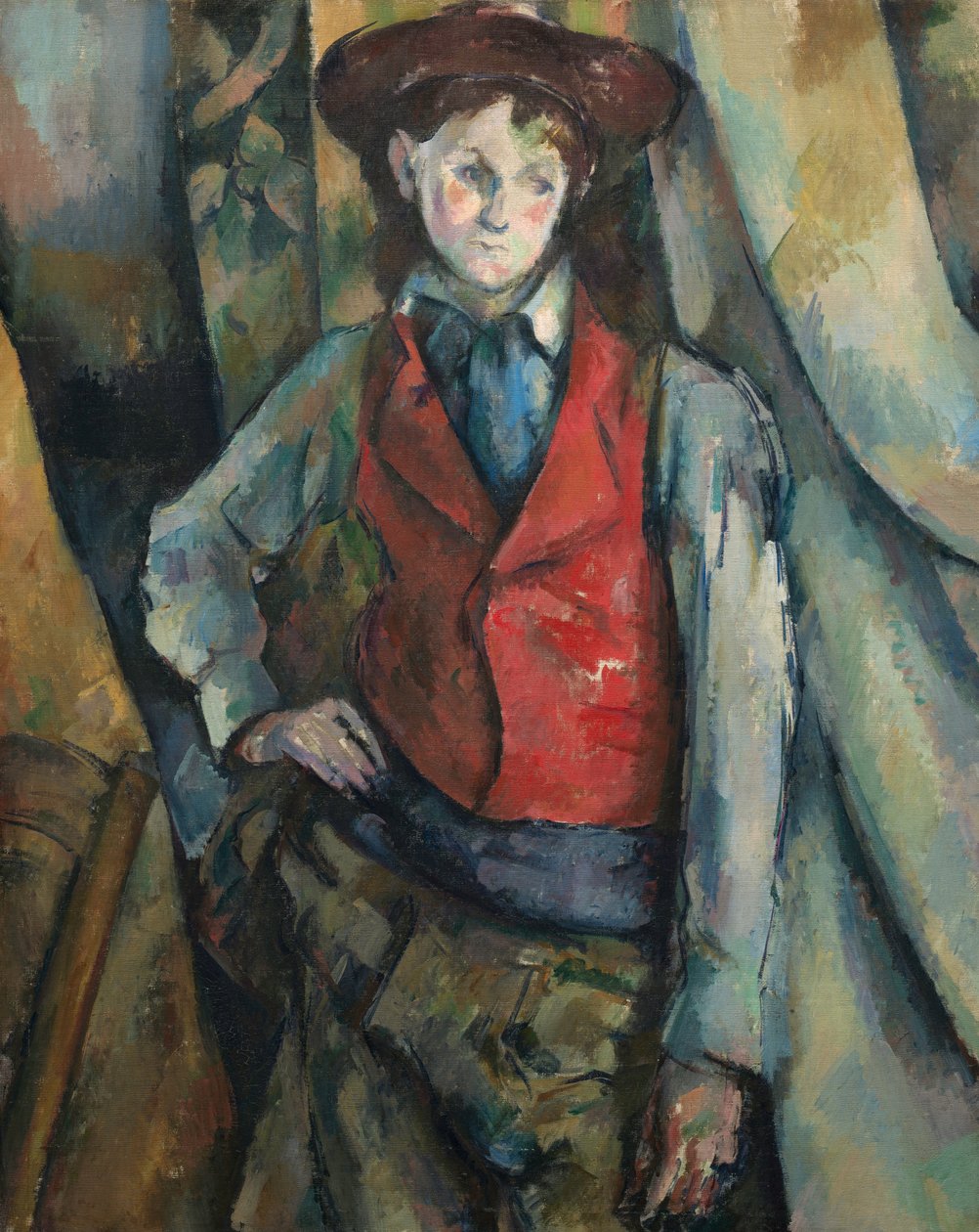 Dreng i rød vest af Paul Cézanne