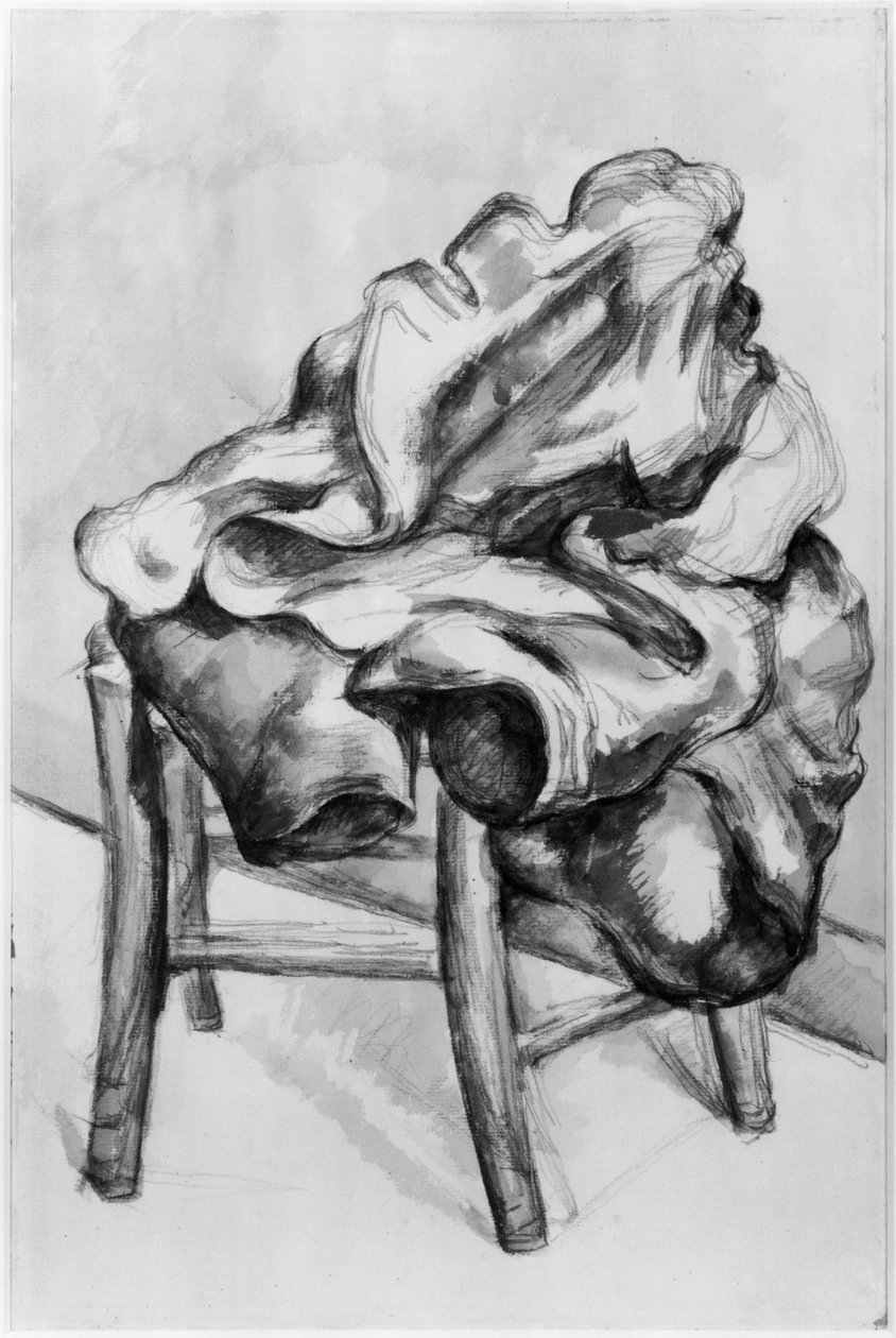 Draperi på en stol, 1980-1900 (blyant og wc-vask på papir) af Paul Cézanne