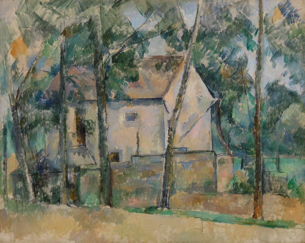 Hus og træer, 1888-90 af Paul Cézanne