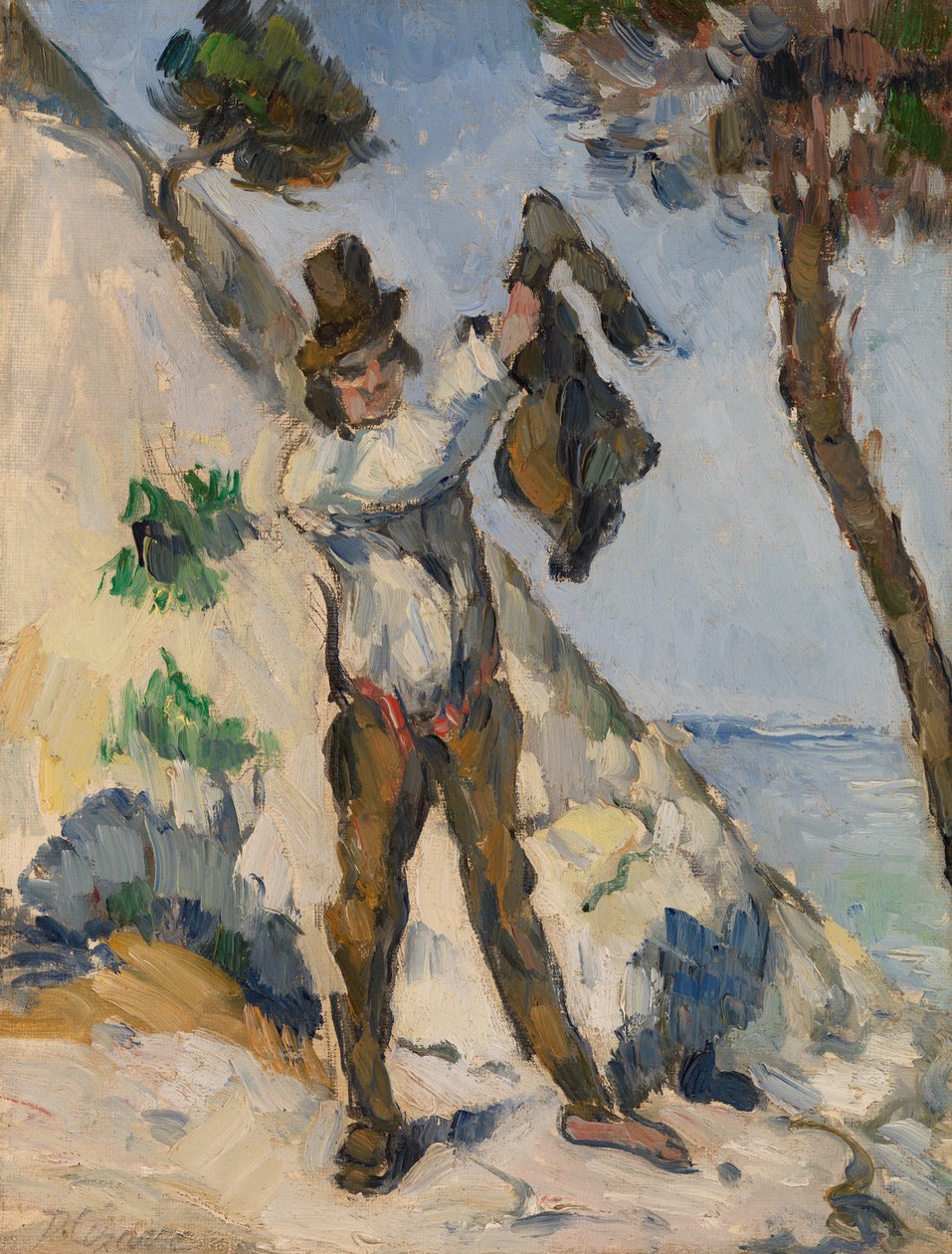 Mand med vest, c.1873 af Paul Cézanne