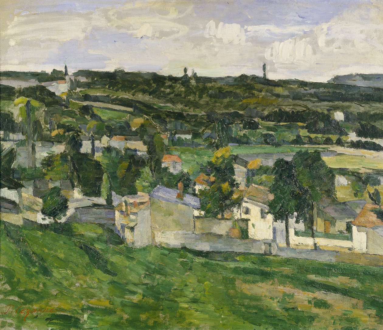 I nærheden af ​​Auvers-sur-Oise, ca. 1880 af Paul Cézanne