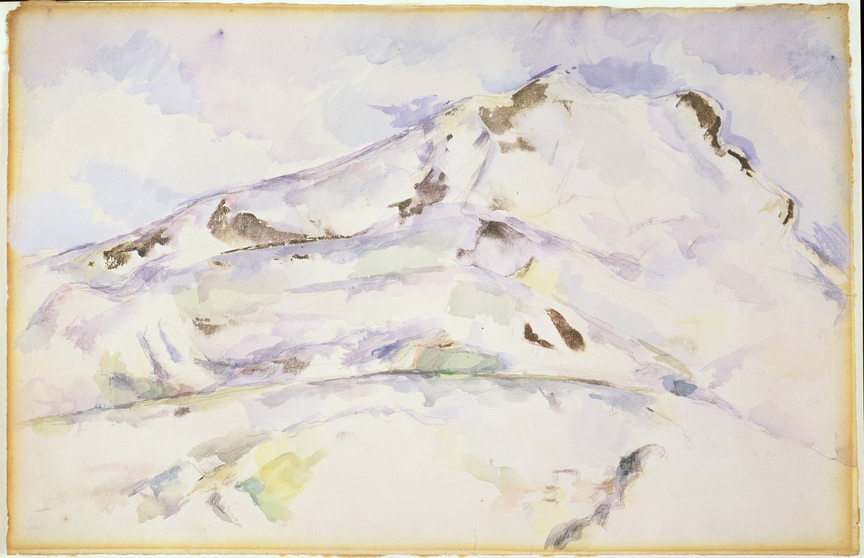 Peak of Ste. Victoire (wc på papir) af Paul Cézanne