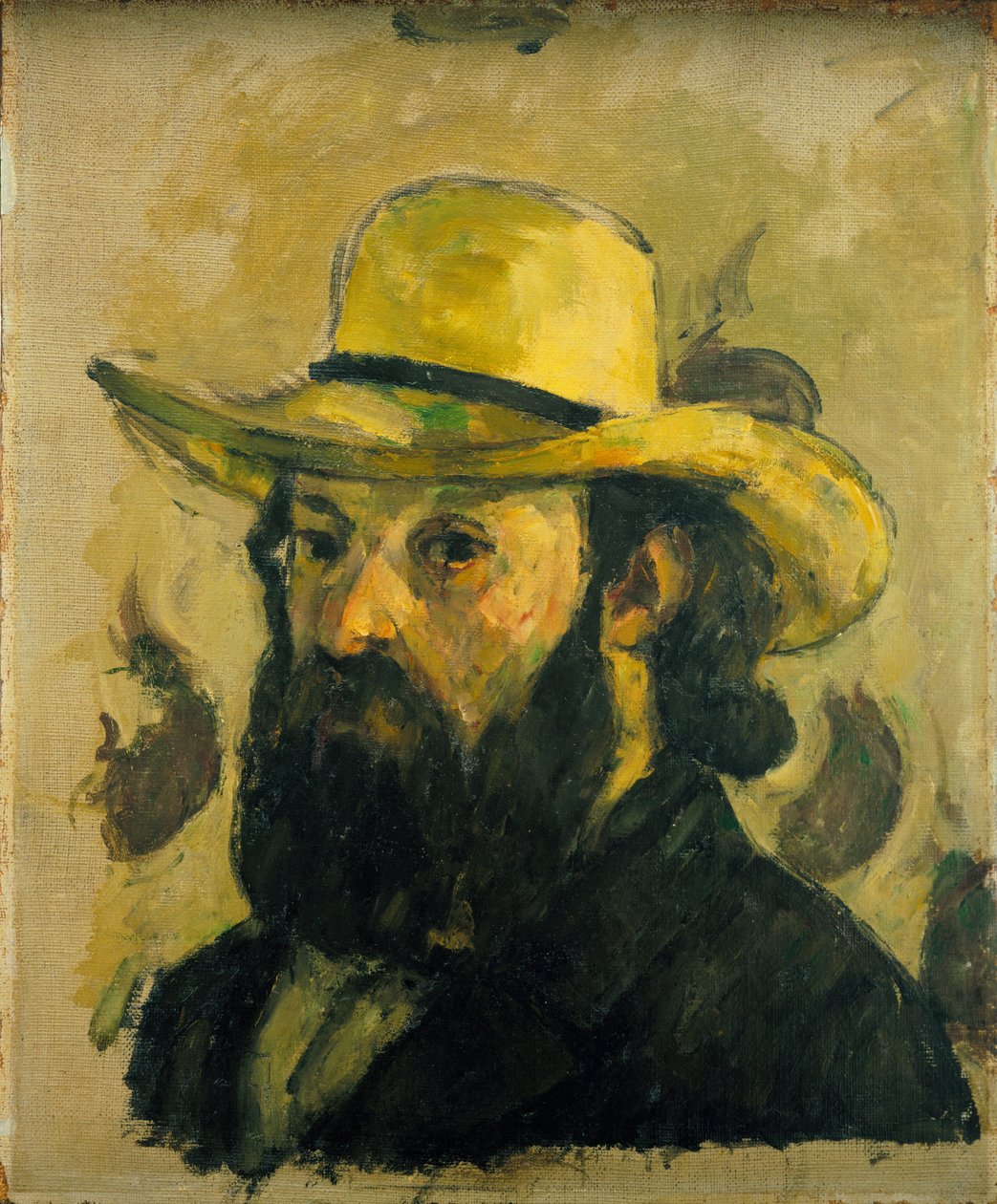 Portræt af kunstneren i halmhatten af Paul Cézanne