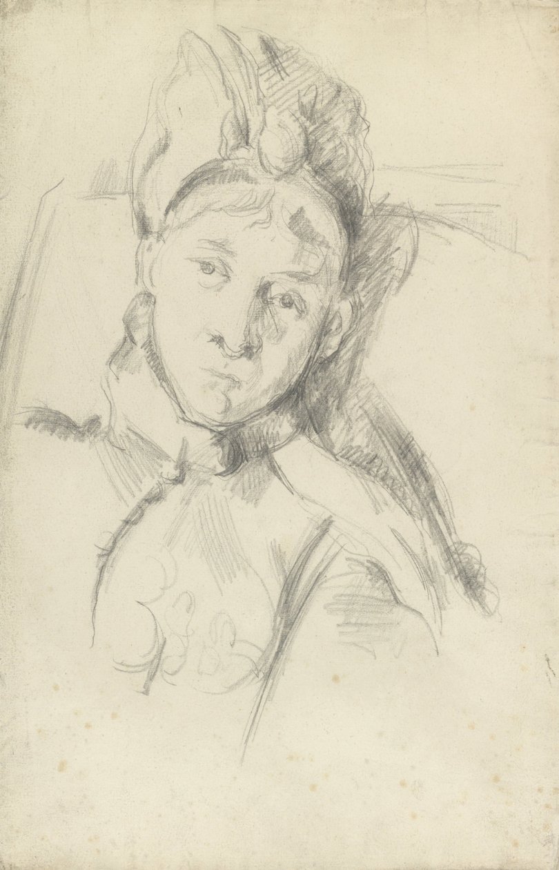 Portræt af Hortense Cézanne-Figuet, kunstnerens kone af Paul Cézanne