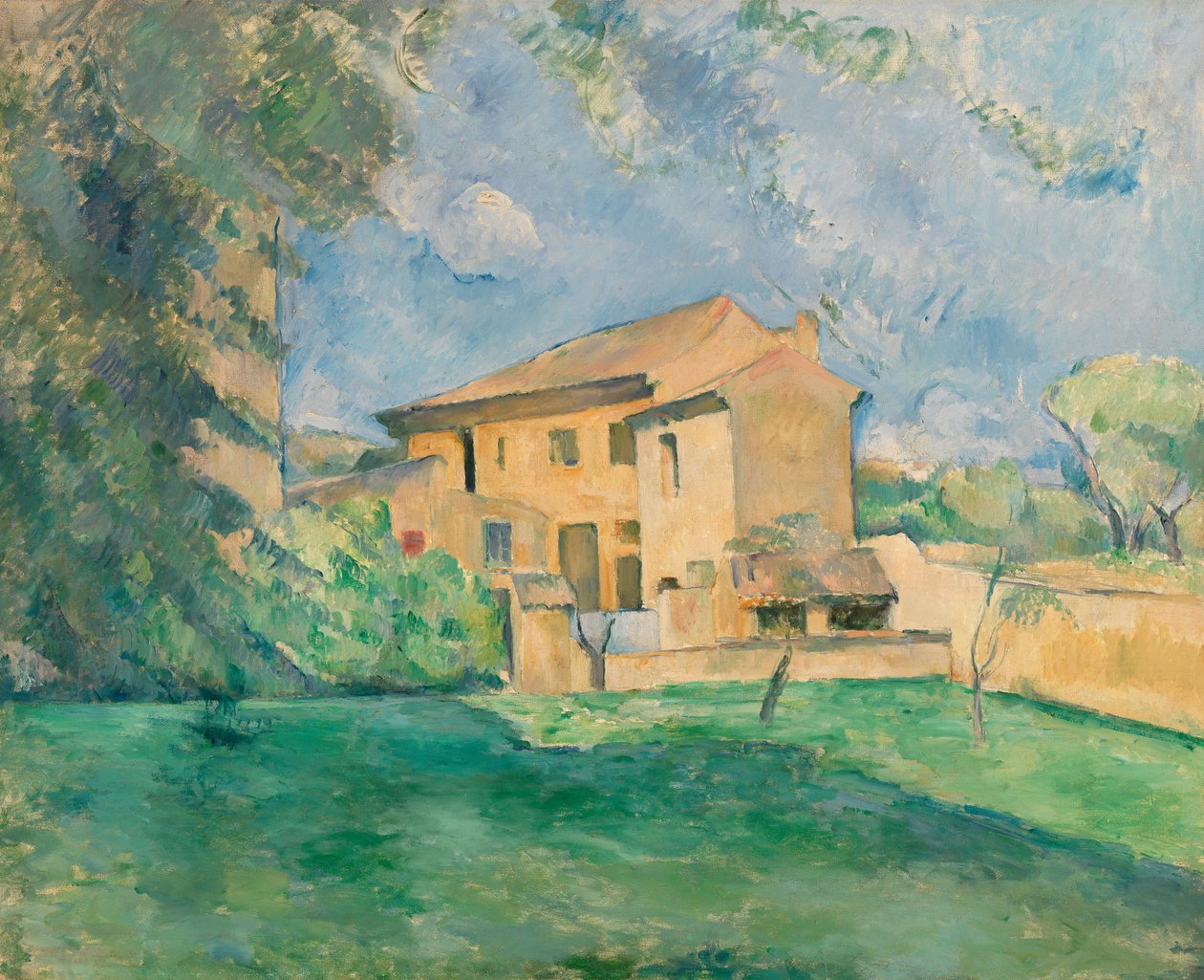 Gården ved Jas de Bouffan af Paul Cézanne