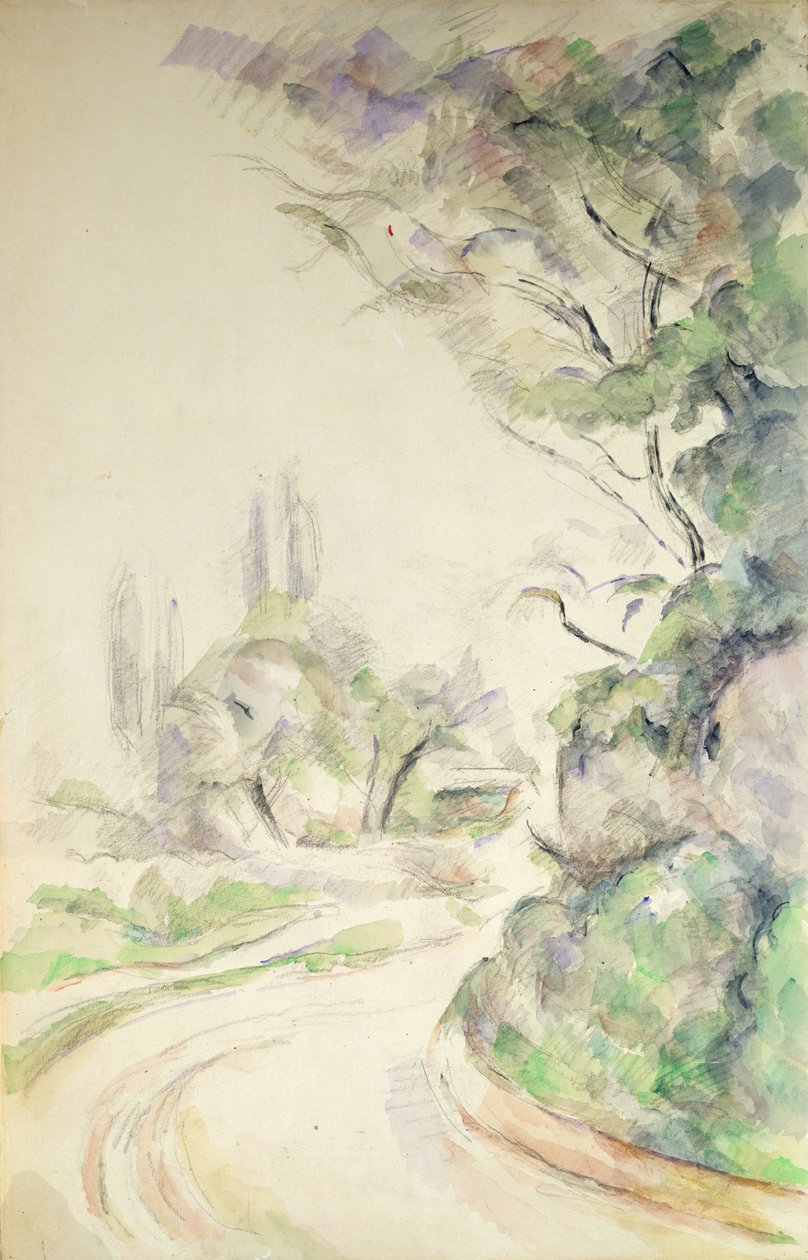 Den snoede vej, ca. 1900-06 af Paul Cézanne