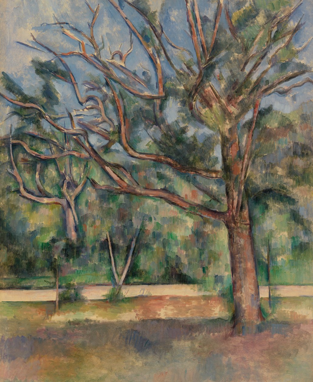 Træer og Vej, c.1890 af Paul Cézanne