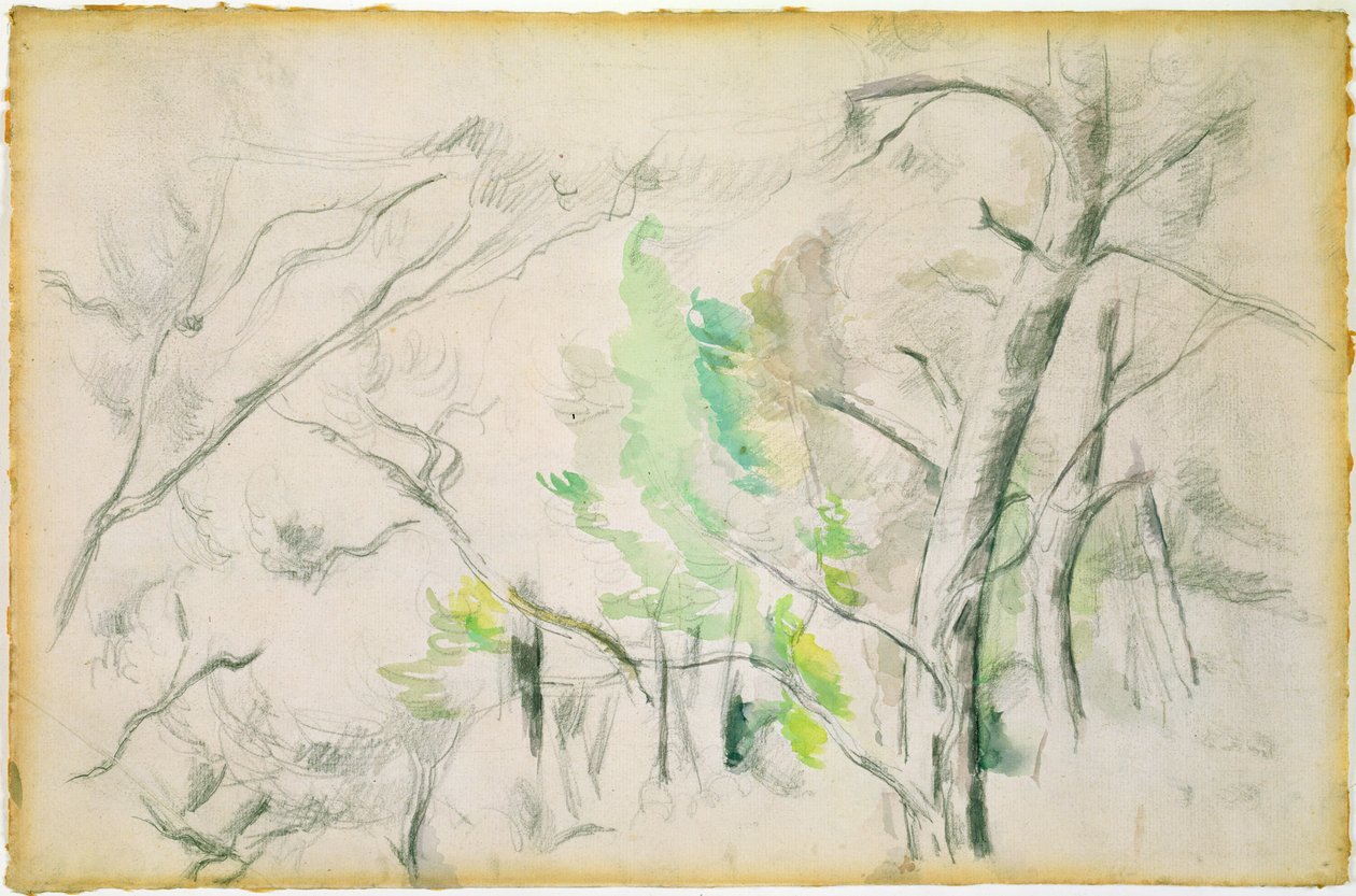 Woodside (wc på papir) af Paul Cézanne
