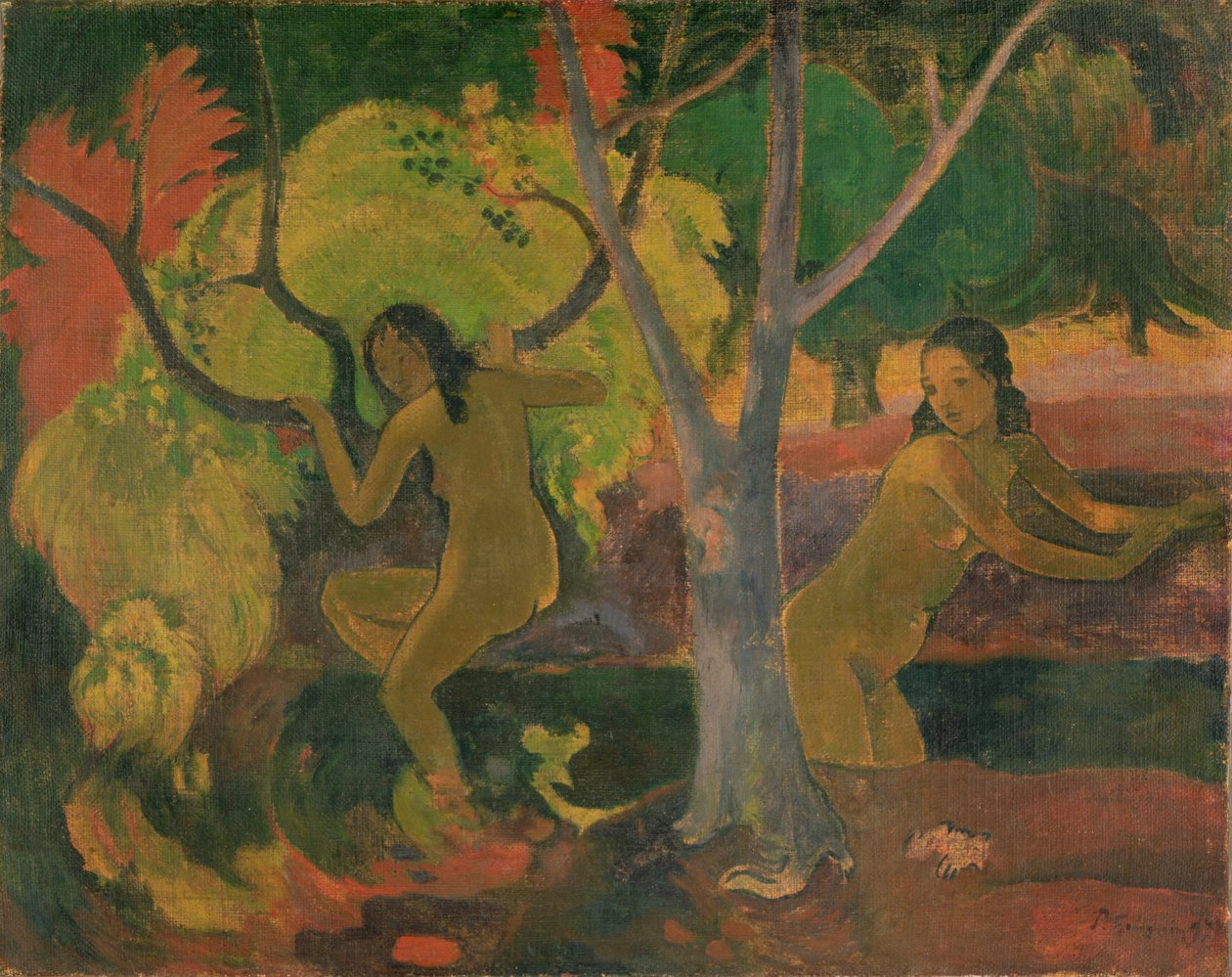 Badende på Tahiti, 1897 (olie på fyring) af Paul Gauguin