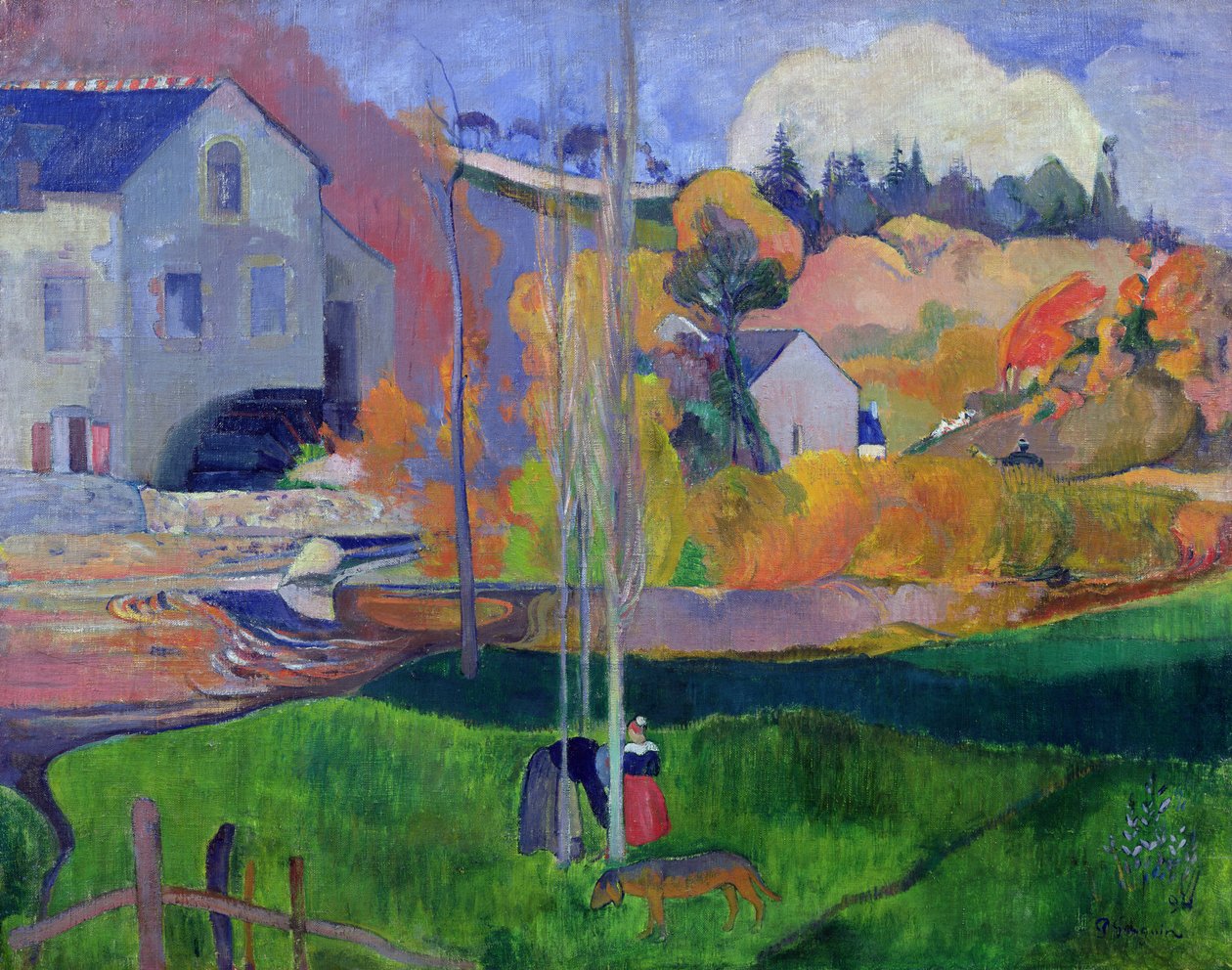 Brittany Landscape: David Mill, 1894 af Paul Gauguin