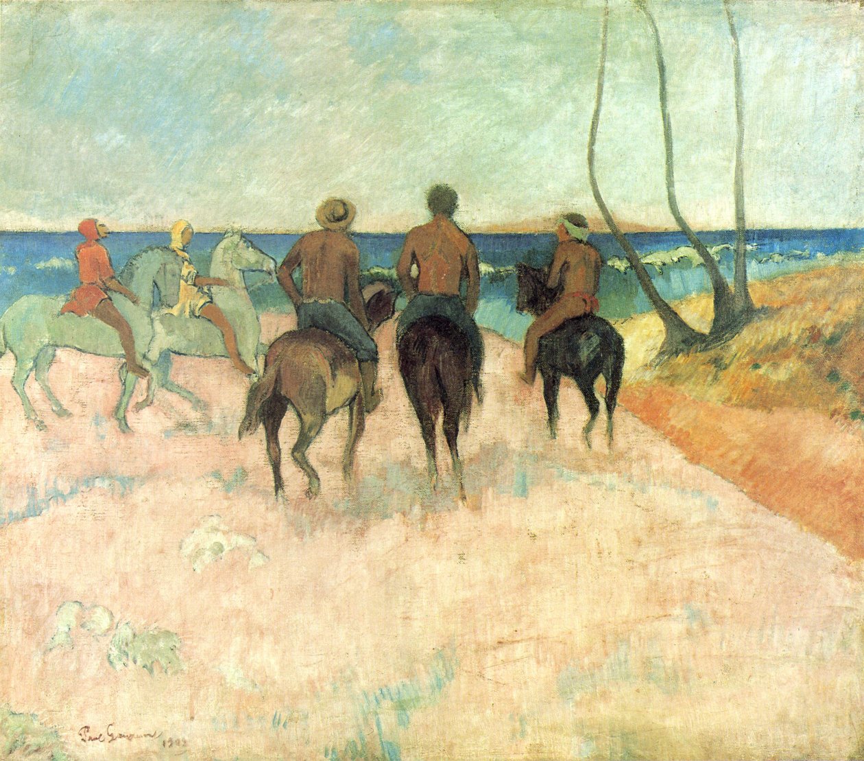 Ryttere på stranden af Paul Gauguin