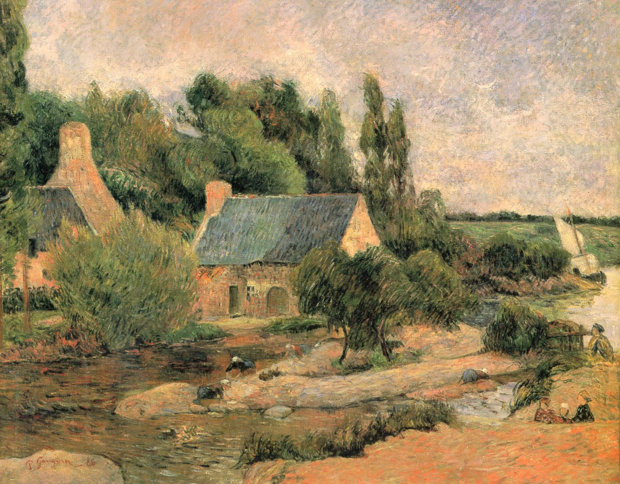 Vaskerierne i Pont-Aven af Paul Gauguin