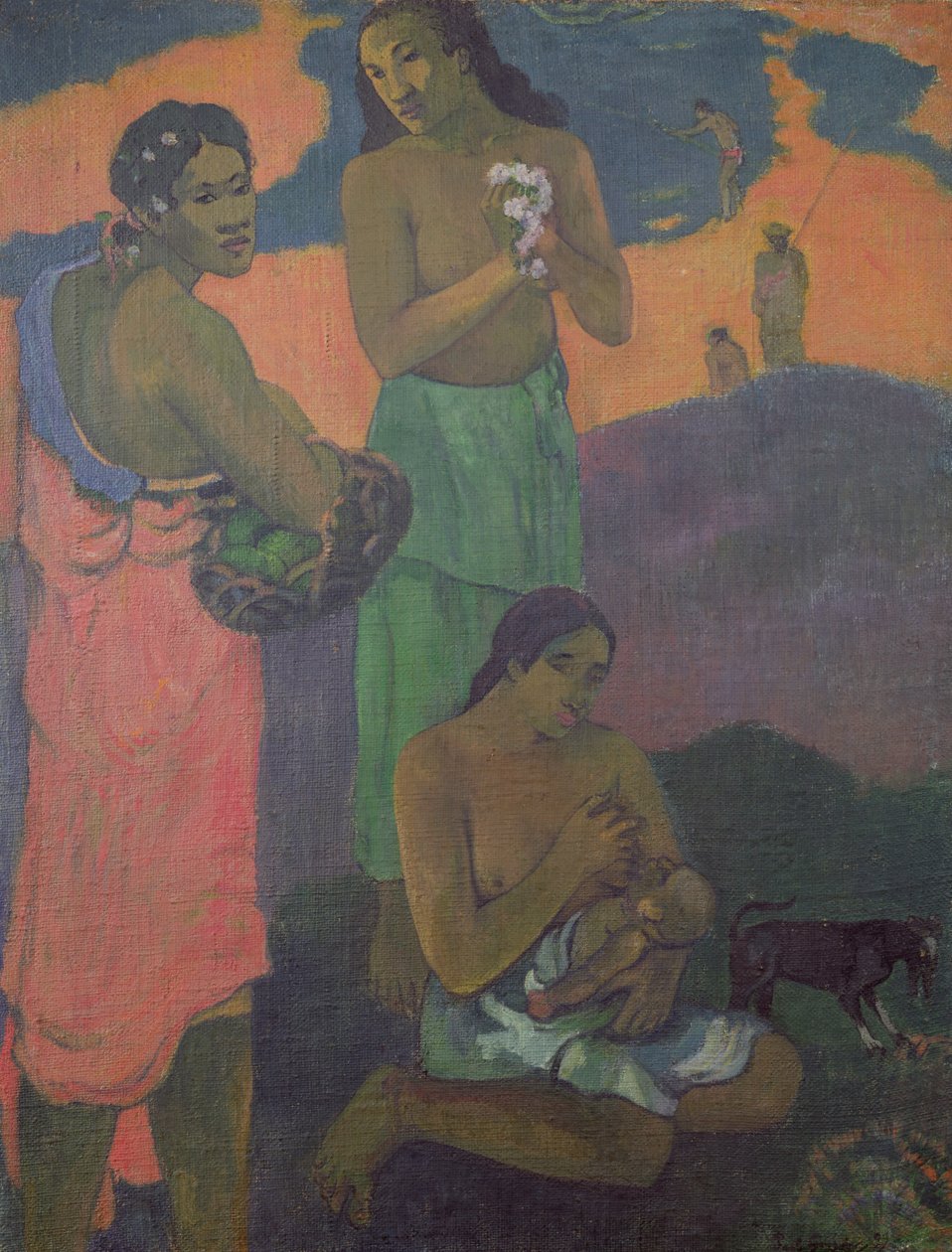 Maternity, eller Three Women on the Seashore, 1899 af Paul Gauguin