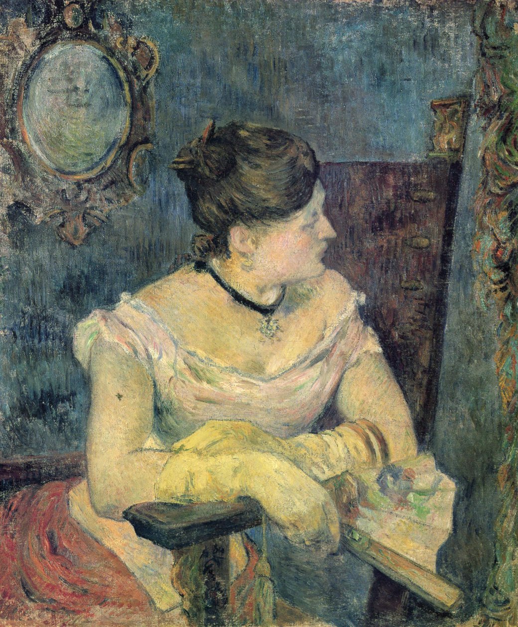 Portræt af Mme Gauguin i aftenkjole af Paul Gauguin