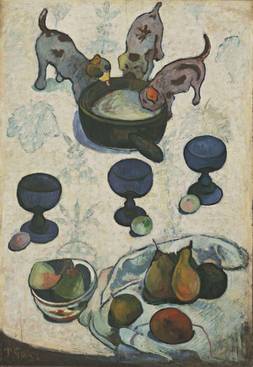 Stilleben med tre hvalpe af Paul Gauguin
