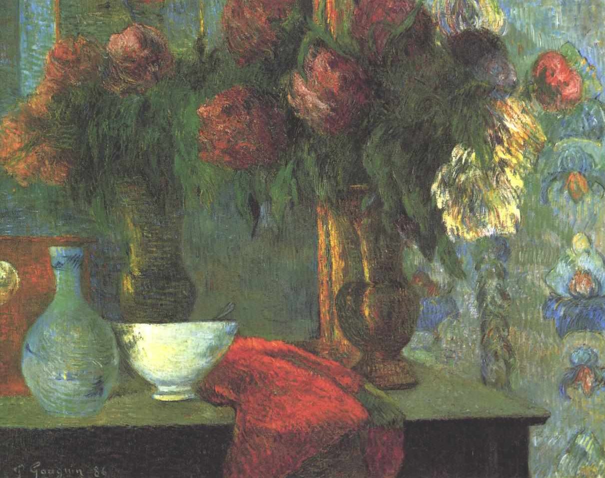 Stilleben med en hvid skål af Paul Gauguin