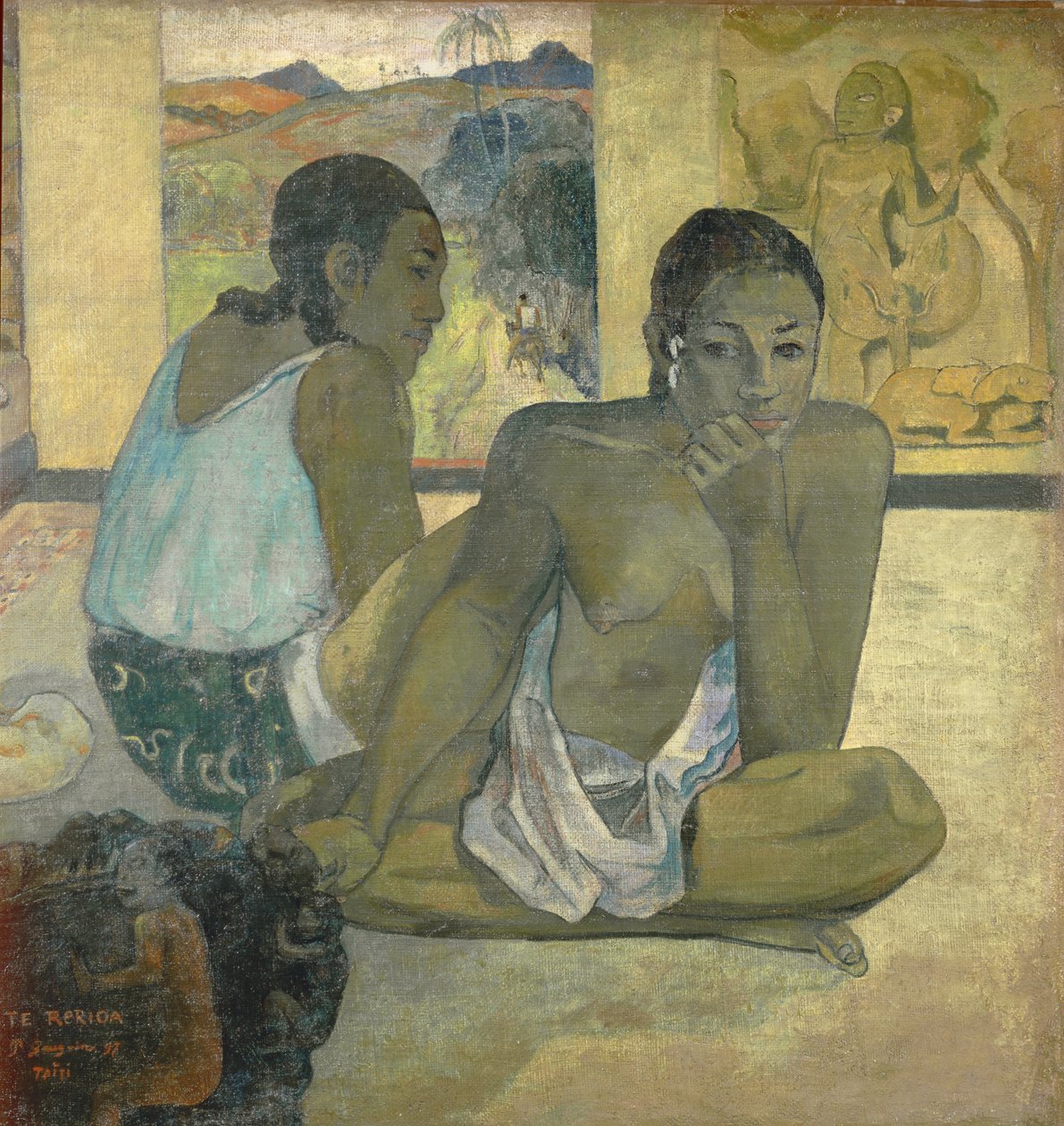 Te Rerioa (Day Dreaming), 1897 (detalje af 65740) af Paul Gauguin