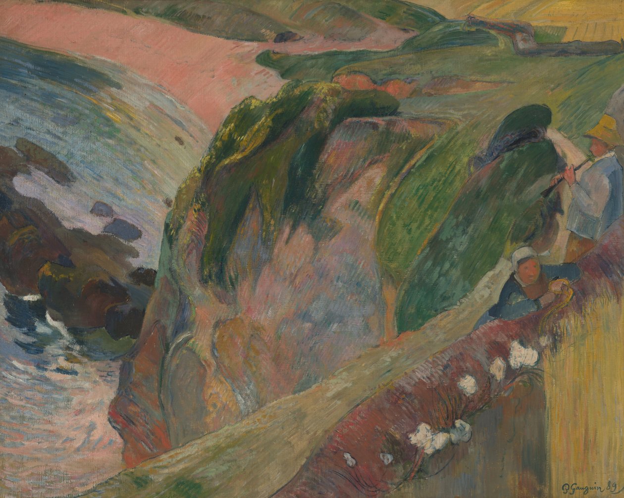 Flageolet -afspilleren på klinten af Paul Gauguin