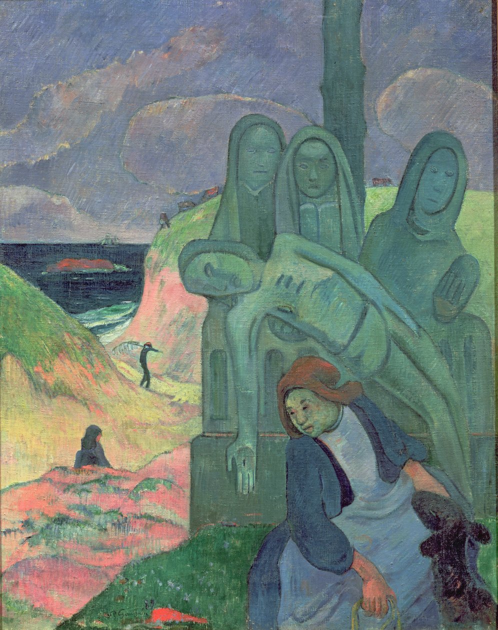 Den grønne Kristus (Breton Golgata) 1889 af Paul Gauguin