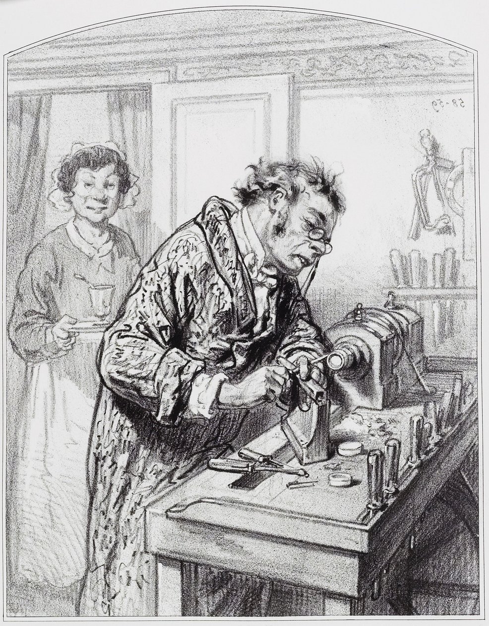 Turen, planche 14 fra Les Toquades, 1858 af Paul Gavarni