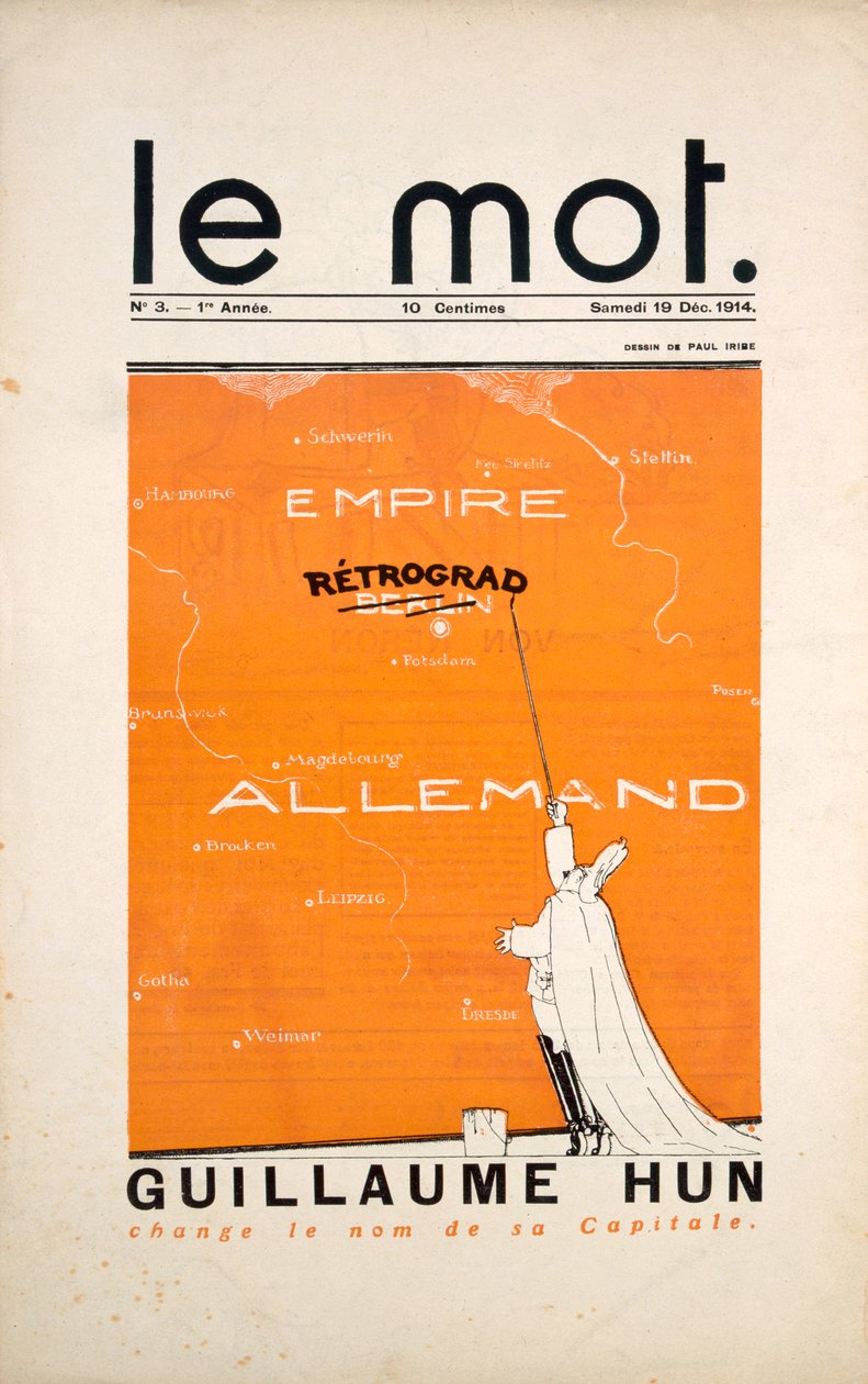 Forsiden af tidsskriftet "Le Mot", december 1914 af Paul Iribe