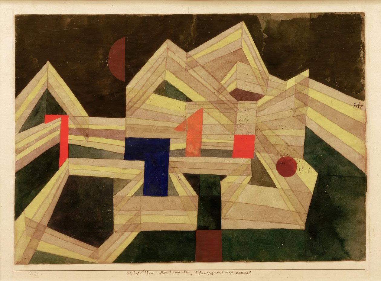 Arkitektur, gennemsigtig strukturel af Paul Klee